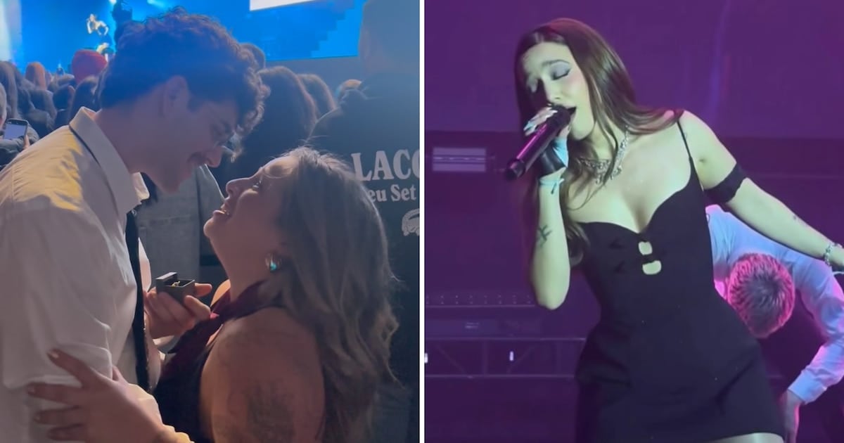 Una propuesta de casamiento en plena platea convirtió el final de gira de Ángela Torres en una escena viral